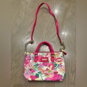 Betsey Johnson pink floral crossbody bag nwot